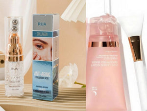 Combo de 1 rodillo de gel para ojeras y 1 mascarilla facial de colágeno